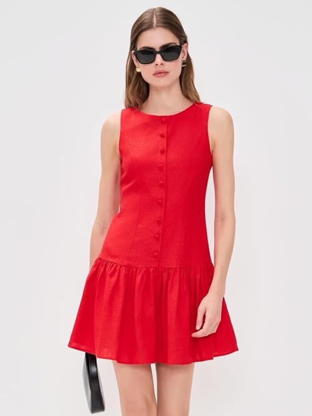 Linen-Blend Mini Dress/Romper